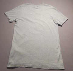 BMW Men’s M Gray V-Neck T-Shirt Tonal Raised Logo 100% Cotton Made Turkey