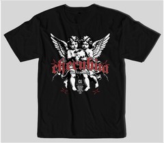 Cherubim Guardian T-Shirt, Badass Fighters Punk Rock Tee, Gothic Angel Streetwea