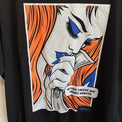 Outrank Graphic T Shirt Black Action Takers Are Money Makers Pop Art Size XXL
