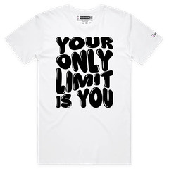 VOICEART Your Only Limit Is You Quote Motivational T-Shirt with Premium Graphic