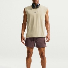Nike Men’s Training Tank Top Cut-off New Khaki Dessert Black Print (Size:M)