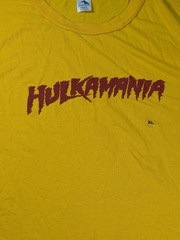 Vintage Hulkamania Shirt Mens XL Yellow Red Sleeveless Augusta WWE Hulk Hogan