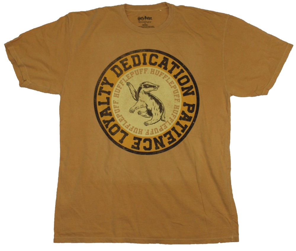 Harry Potter Adult New T-Shirt – Hufflepuff Crest Dedication Patience Loyalty