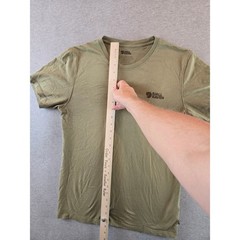 Fjallraven Tornetrask Tee Mens Small Green Graphic Back Mountain Logo T-Shirt