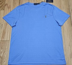NWT Polo Ralph Lauren Men’s Blue Custom Slim Fit Crew Neck Pony T-Shirt