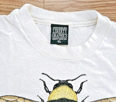 Vintage 90s Bumble Bee Insect Anatomy Art Novelty T Shirt Size XL