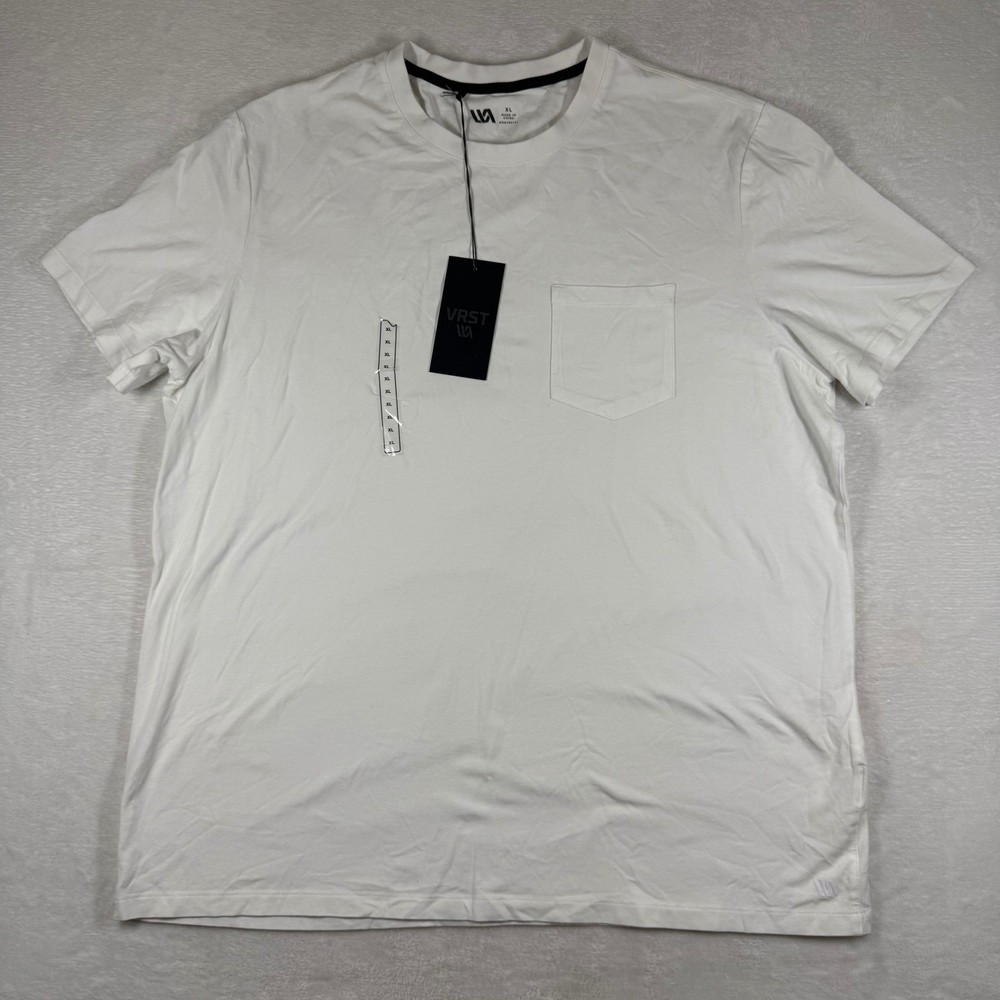 VRST Mens Essential Pocket Tee GW Pure White XL MAX241116GW NWT