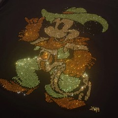 New Men Luxury Diamond Cartoon Rhinestones Fashion Black T-Shirt High Quality