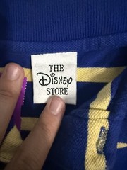 Vintage 90s Disney Store Goofy Embroidered Blue Yellow Striped Polo Tee Size XL