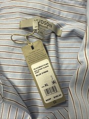 Hudson Rex Shirt Mens XL Blue Stripe Short Sleeve Button Down NWT $145 MSRP
