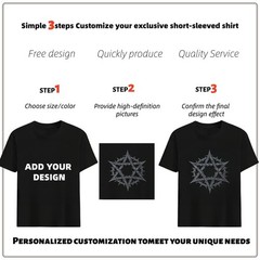 Print Your Photo Text Logo Custom DIY Cotton Family Reunion Team Personalized