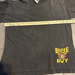 Vintage Bugle Boy Shirt Medium Single Stitch Sun Faded Gradient Neon Rainbow 90s
