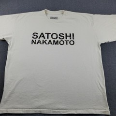 Satoshi Nakamoto STUDDED LOGO Jewels Distressed Oversized T-Shirt Men’s XL Beige