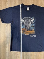 Gildan Ultra Cotton Men’s Navy Bison Ranch Graphic Crew Tee Short Sleeve L