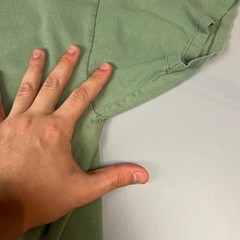 VTG Hanes Ghost Pocket T-Shirt Mens L Green Short Sleeve Cotton Gradient Faded