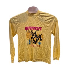 Asos Collusion Long Sleeve Graphic Print ‘Error’ T-Shirt Yellow Cotton Men’s XS