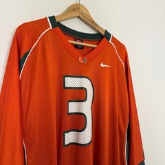Vintage Y2K Nike Miami Hurricanes Kyle Wright NCAA Football Sports Jersey Orange