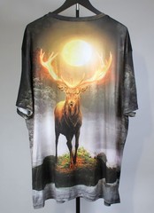 No Brand Dye-Sub Shirt, Deer w/Antlers, Short Sleeve, Poly/Spandex, 3XL