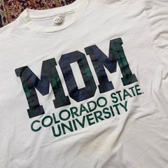Colorado State University MOM T Shirt XL White Cotton Graphic T Mens Made in USA