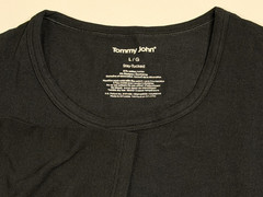 Tommy John – 2 Cotton Stretch Stay Tucked CrewNeck Undershirts – Black – Large