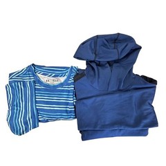 Under Armour Shirt Hoodie Mens Medium HeatGear ColdGear Blue Striped Lot of 2