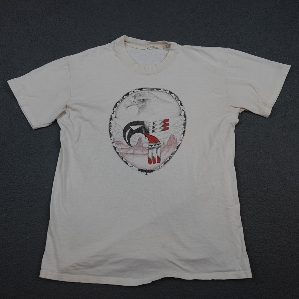 Vintage Eagle Thunderbird Shirt Mens XL White Morning Star Graphics 80s