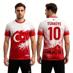 Turkish Flag Football T-Shirt 2026 Polyester Breathable Quick Dry