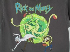 Rick and Morty Adult Swim Tee Unisex Medium Gray Graphic Cartoon Ripple Junction