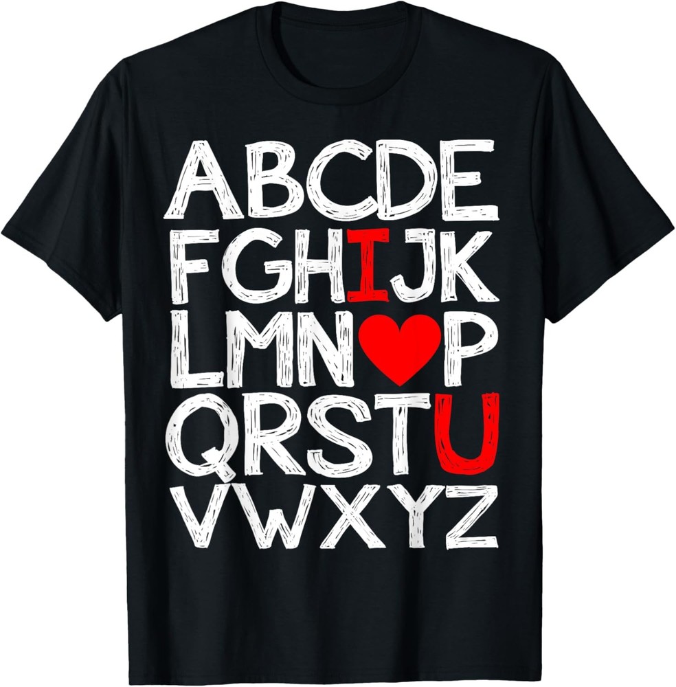 Alphabet ABC I Love You T Shirt Valentines Day Heart TShirt