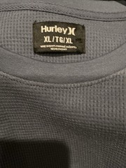 Hurley Men’s XL Blue Waffle Knit Thermal Long Sleeve Shirt