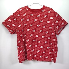 Aeropostale A87 Casual T-Shirt Men 3XL Spellout Logo All Over Print Short Sleeve