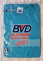 Vintage New BVD Heavyweight Pocket T-shirt Cotton Men’s Large Teal Made In USA