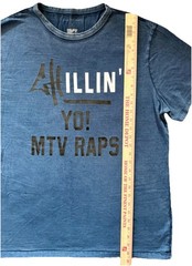 Yo! MTv Raps Music Logo Men’s Vintage T-shirt Extra Large Navy Blue Weathered 80