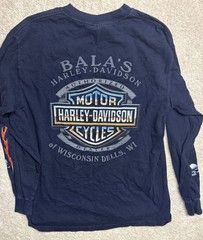 Vintage Harley Davidson 2005 Flames & Skulls Shirt Double Sided Made USA Sz Med