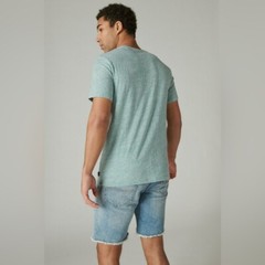 Lucky Brand Men’s Linen Blend Pocket Tee in Washed Green Size L