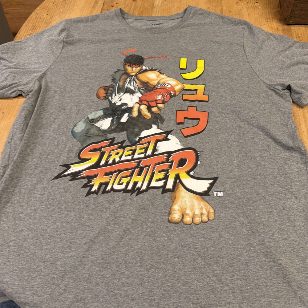 Street Fighter Mens T-Shirt CAPCOM RYU Size 2XL NEW GRAY