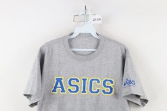 Vintage Asics Mens Size Medium Spell Out Block Letter Short Sleeve T-Shirt Gray