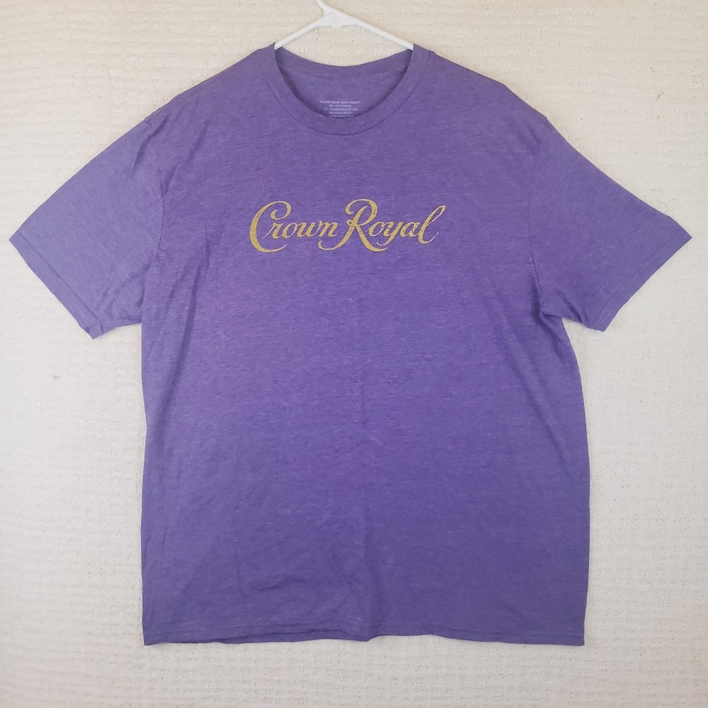 Official Crown Royal Purple T-Shirt! Adult XL Tee Gold Logo Front New!