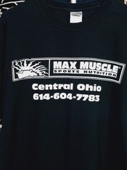 Vintage Max Muscle T-Shirt Mens Large Bodybuilding Gym Supplement Double-Sided