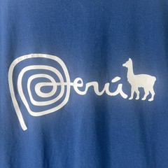 Peru Logo Blue T-Shirt Men’s Cowritten & Animal Logo Tee