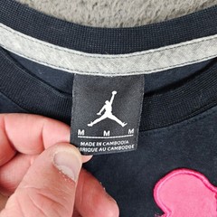 Jordan Mens Jumpman Graphic T-Shirt Black Purple Pink 373818-020 Size M