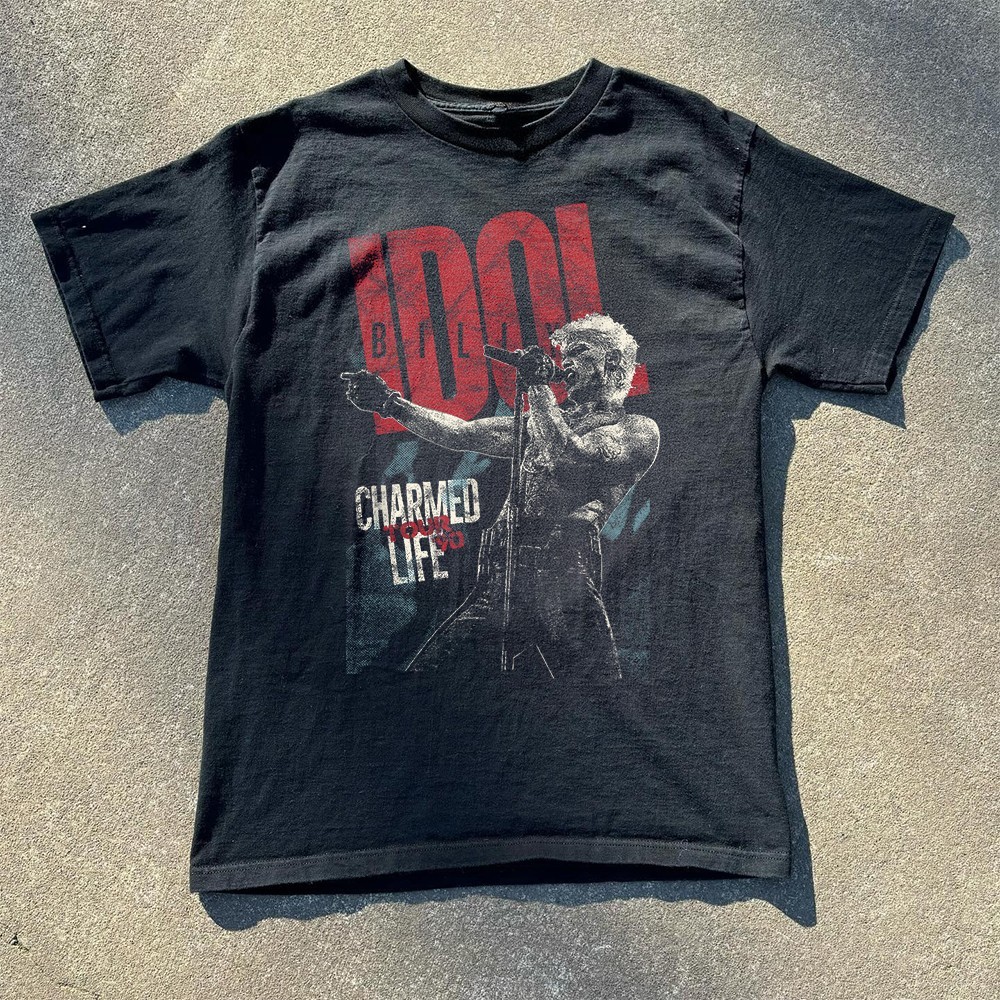 HOT! Billy Idol Charmed Life Tour Unisex Cotton T-Shirt Size S-5XL