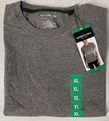 KENNETH COLE Men’s Organic Cotton Blend Crewneck T-Shirt XL GRAY Stretch NEW