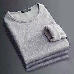 Men Thermal Fleece Lined T-shirt Winter Warm Tops Trouser Long Sleeve T-Shirt
