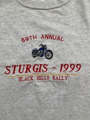 Vintage 1999 Sturgis Motorcycle Rally T Shirt Men XL Gray Races Biker 59th USA