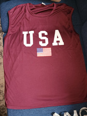 Men’s USA Flag Sleeveless Muscle Shirt Size XL