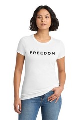LARGE Charlie Kirk Freedom Graphic Tee White Tri-Blend Unisex Shirt