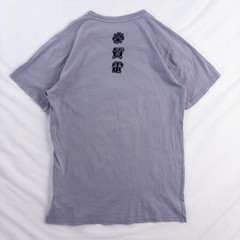 Vintage Petroleum Ukiyo-e Samurai Sequin Beaded Print T-Shirt Ash Purple M