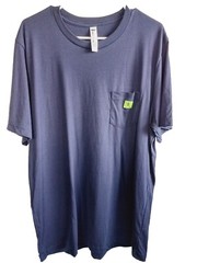 Humants Men’s Large Workwear /Outdoor Jersey Pocket Tee Navy Blue heather Cotton