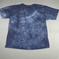 Pack of Wolves American Flag Mountain Tie-Dye T-shirt 3XL Blue